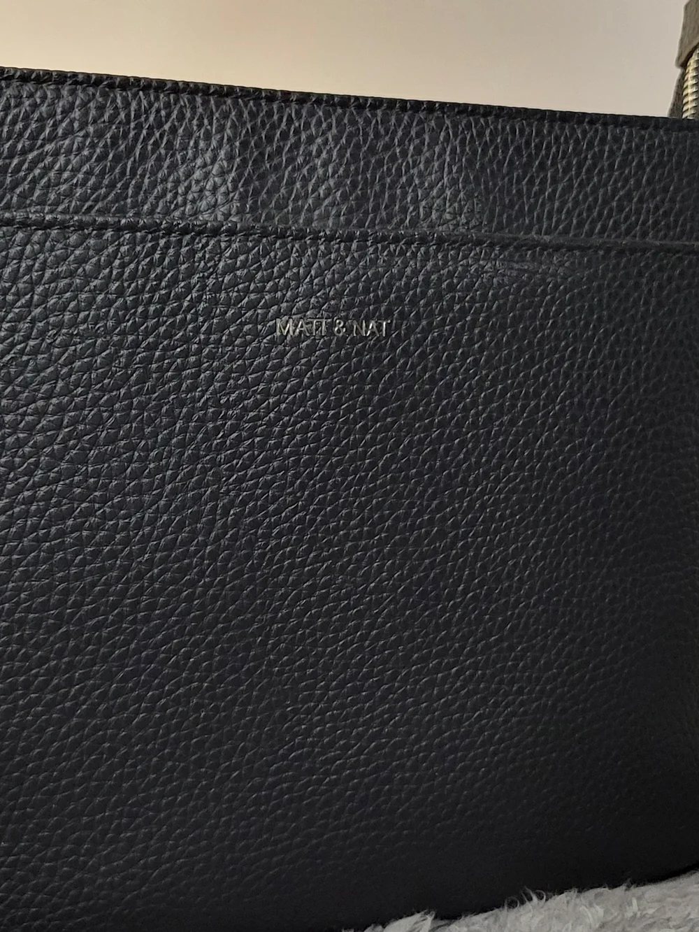 Matt & Nat Black Pebbled Leather Shoulder Bag
